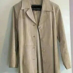 Leather Limited Genuine Women's Cream Suede (Leather) Coat